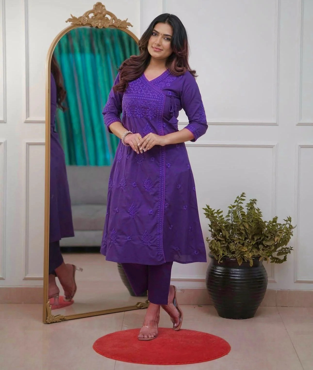 Purple Chikankari Kurta Set — Summer Collection